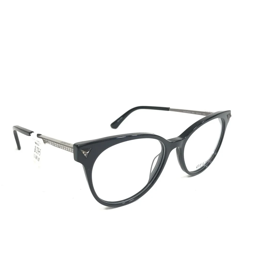 Guess Eyeglasses Frames GU2799-S 001 Black Gray Round Cat Eye Full Rim 52-16-140